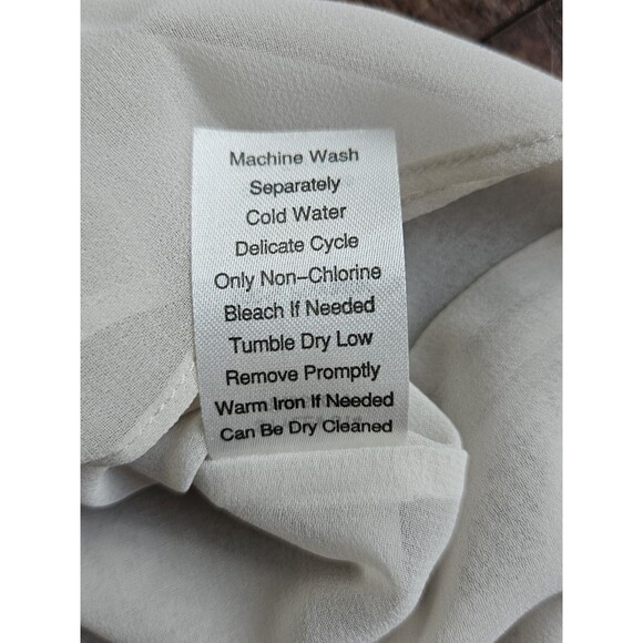 CAbi 814 Sheer Layered Ruffle Blouse Women's Size M Off-White Draped Top NWT - Picture 10 of 10